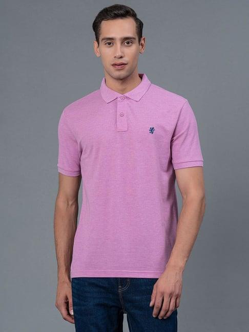 red tape pink melange regular fit polo t-shirt