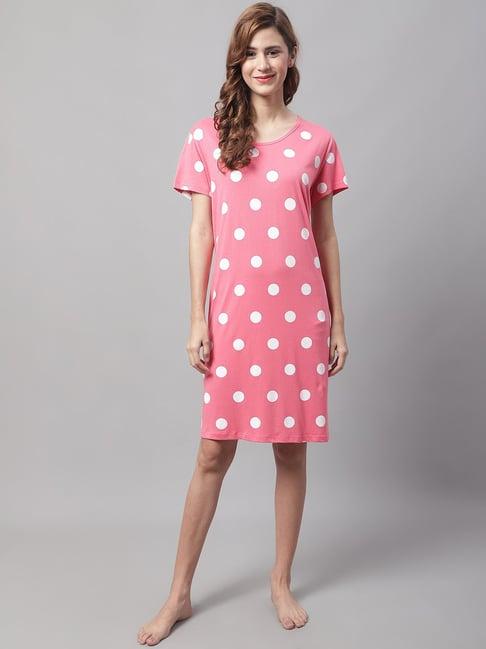 kanvin pink printed short nighty