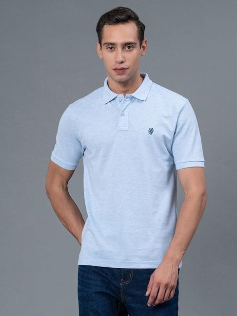 red tape light blue melange regular fit polo t-shirt