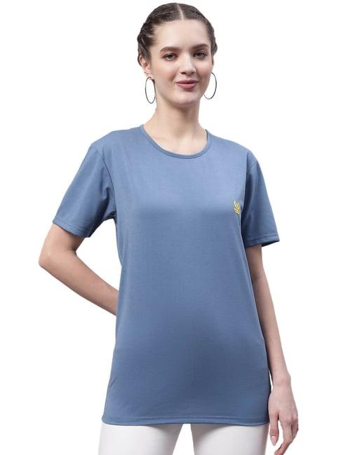 vimal jonney light blue cotton logo print t-shirt