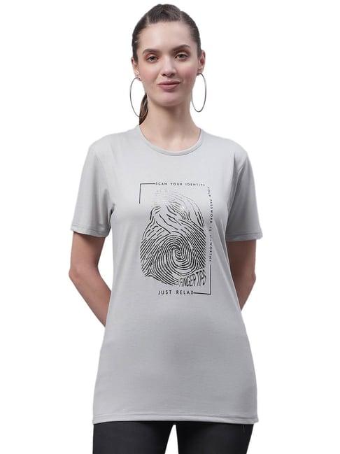 vimal jonney light grey cotton printed t-shirt