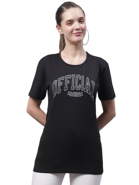 vimal jonney black cotton graphic print t-shirt