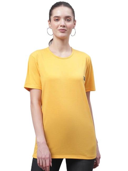 vimal jonney yellow cotton logo print t-shirt