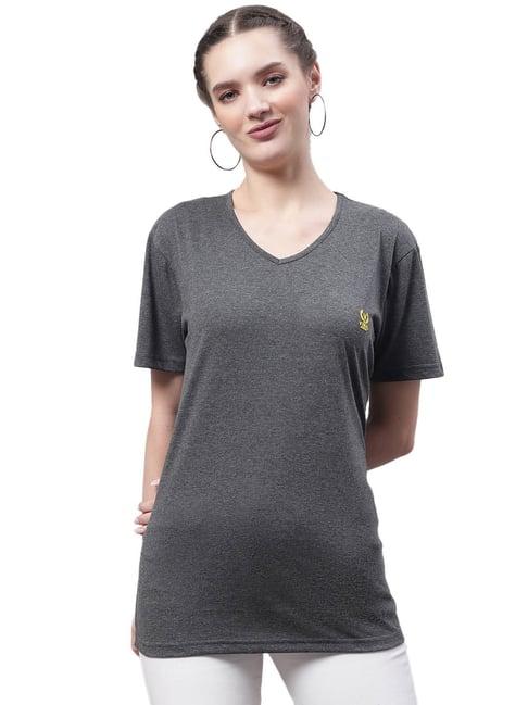 vimal jonney grey cotton logo print t-shirt