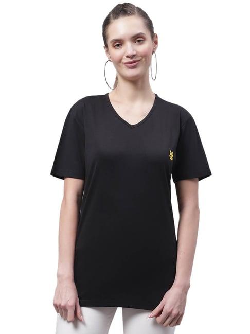 vimal jonney black cotton logo print t-shirt