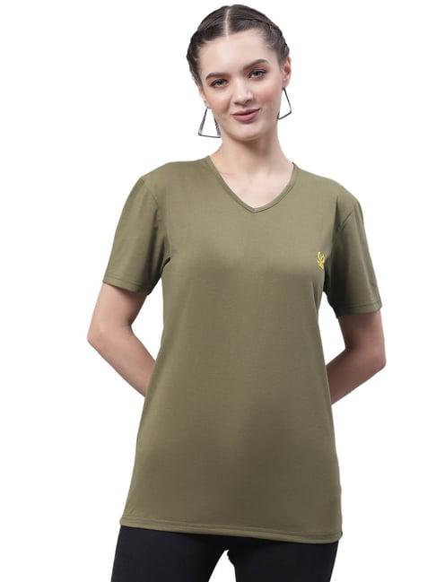 vimal jonney olive cotton logo print t-shirt