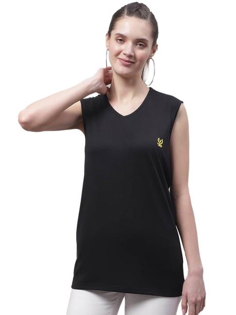 vimal jonney black cotton logo print t-shirt