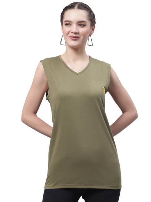 vimal jonney olive cotton logo print t-shirt