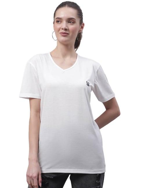 vimal jonney white cotton logo print t-shirt