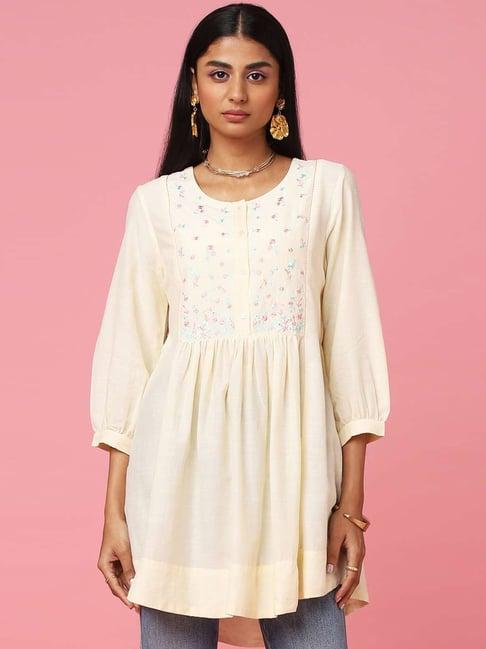 marigold lane cream embroidered tunic