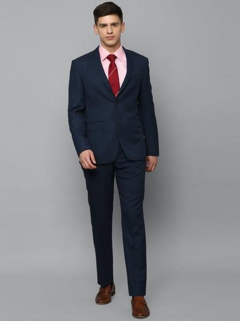 luxure by louis philippe navy slim fit two piece suit