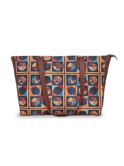 zouk multicolor printed large tote bag