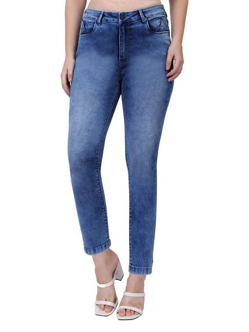 recap blue skinny fit high rise jeans