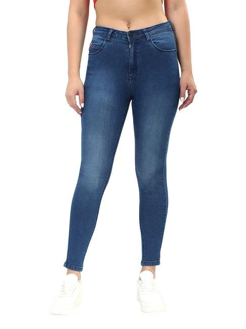 recap blue skinny fit high rise jeans