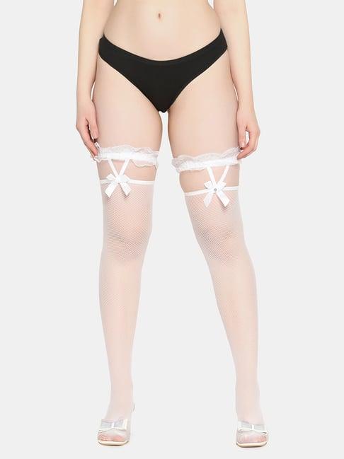 da intimo white lace stockings