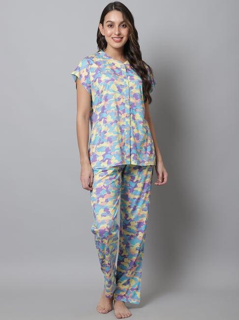 kanvin blue printed top pyjamas set