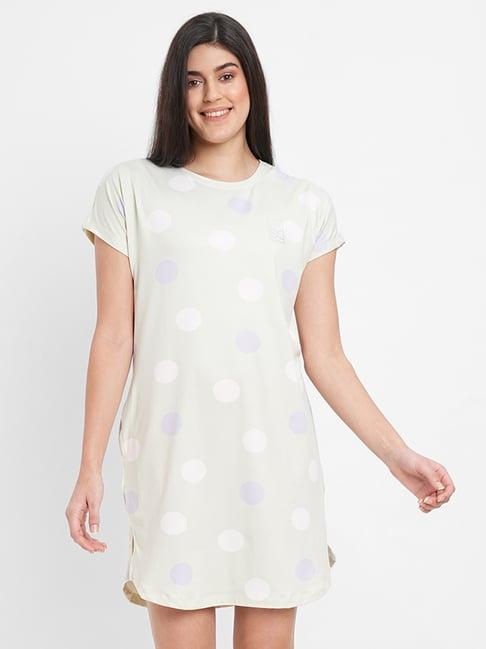 sweet dreams light green polka dot night dress