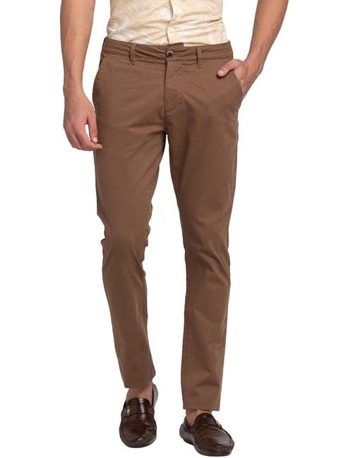 being human brown slim fit chinos