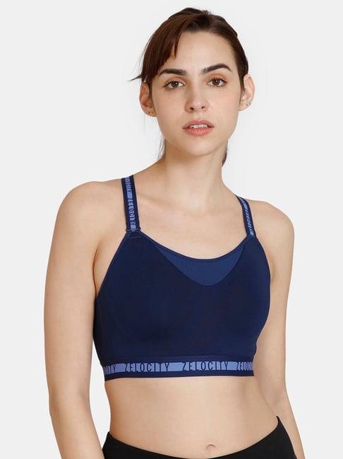 zelocity by zivame blue sports bra