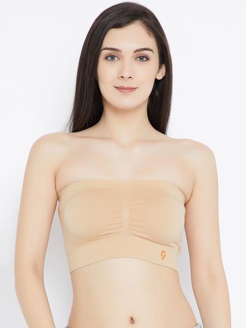 c9 airwear beige logo print full coverage bralette bra