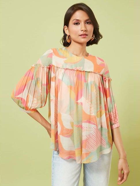 marigold lane multicolored printed top