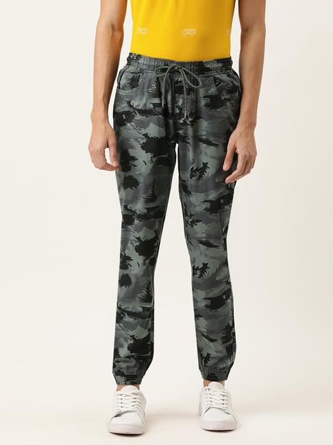 ivoc multicolor regular fit camo print cotton jogger pants