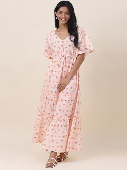 fabindia pink cotton printed night dress