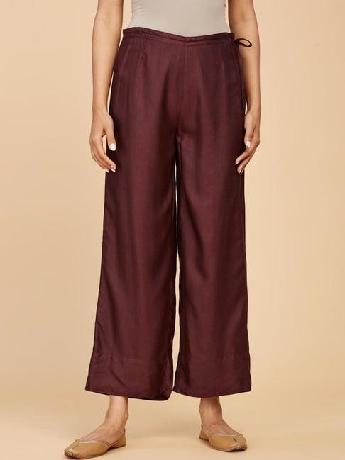 fabindia maroon regular fit palazzos