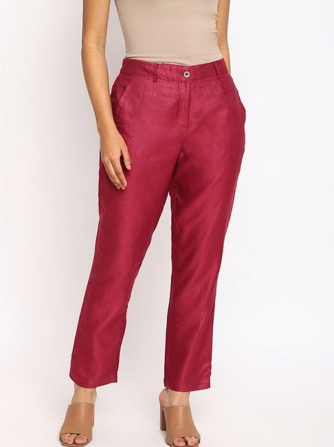 fabindia wine mid rise pants