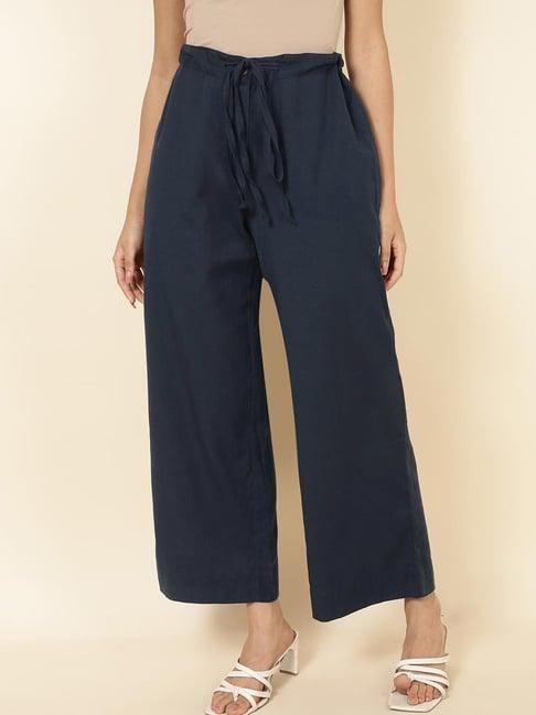 fabindia blue linen culottes