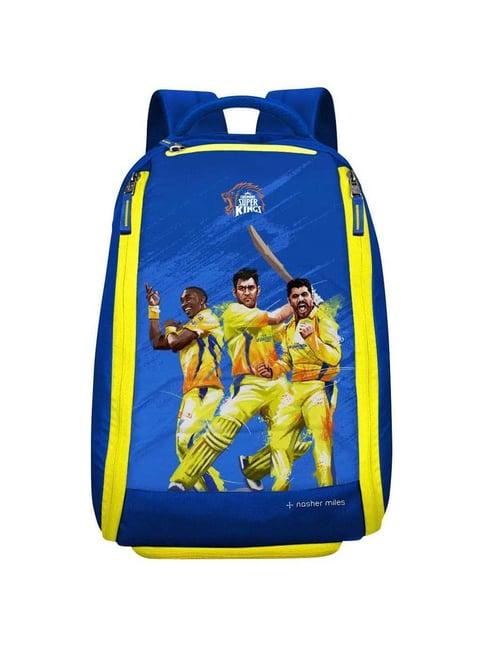 nasher miles csk blue-yellow players backpack 40l laptop backpack