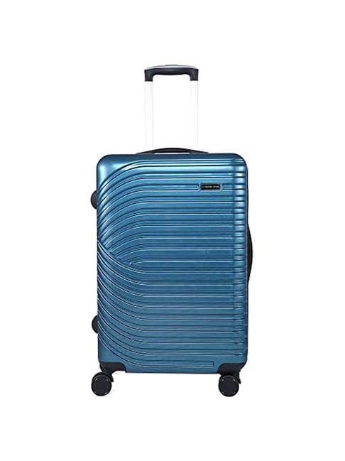 nasher miles jaisalmer hard-sided polycarbonate check-in titanium blue 28 inch |75cm trolley bag