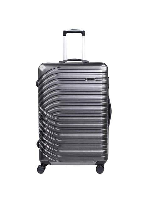 nasher miles jaisalmer hard-sided polycarbonate check-in charcoal grey 28 inch |75cm trolley bag