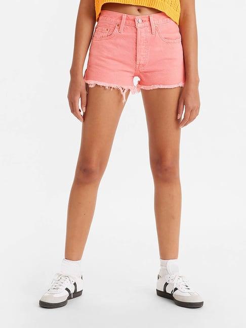 levi's pink denim shorts