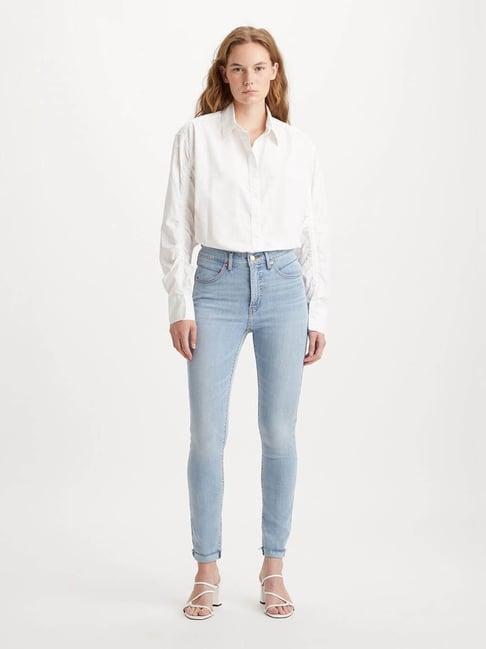 levi's light blue skinny fit mid rise jeans