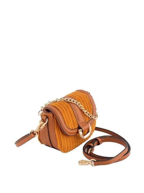 carpisa tan textured mini sling handbag