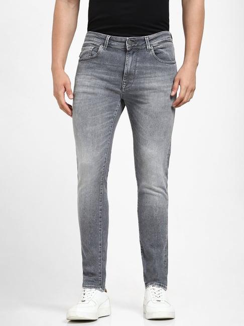 selected homme light grey slim fit jeans