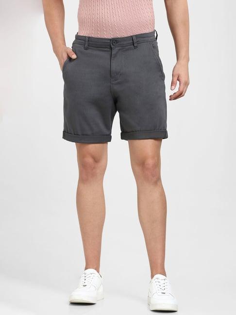 selected homme grey regular fit chino shorts