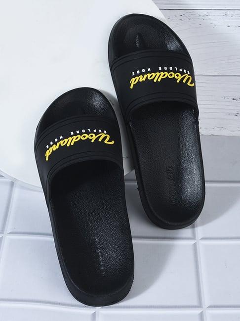 woodland men's black slides