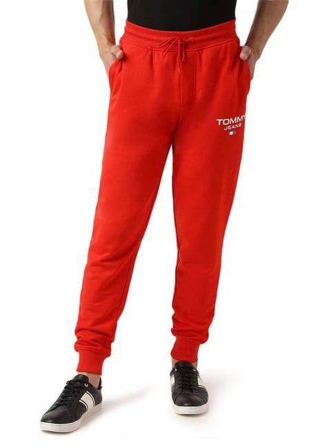 tommy hilfiger deep crimson slim fit joggers