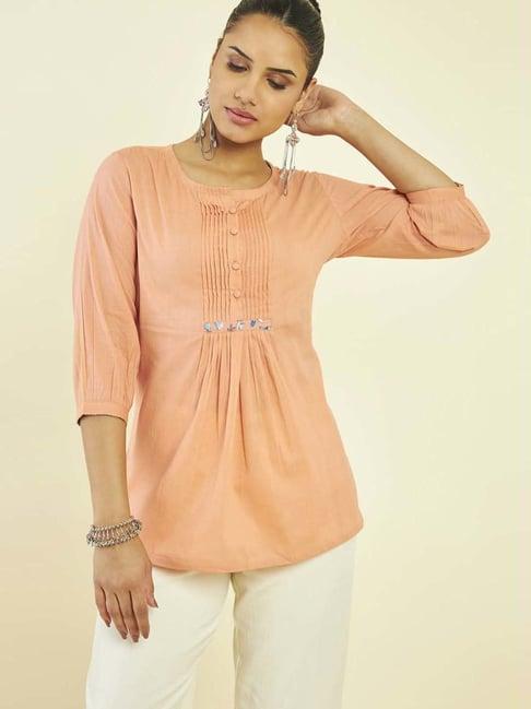 soch peach cotton tunic