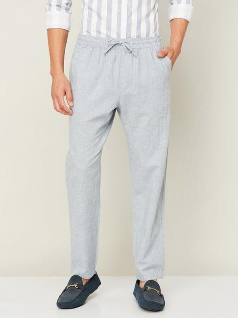 fame forever by lifestyle light blue regular fit drawstring trousers