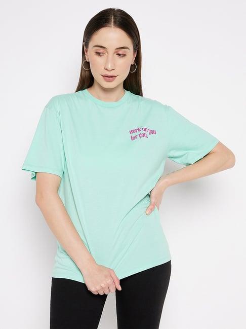 edrio aqua cotton graphic print t-shirt