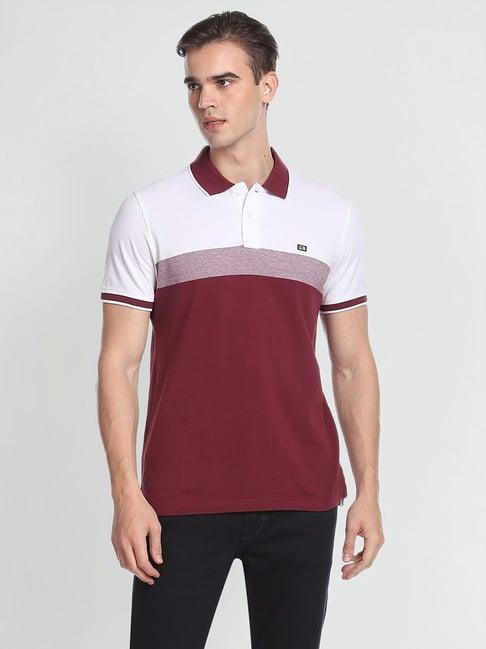 arrow sport multicolor regular fit striped cotton polo t-shirt