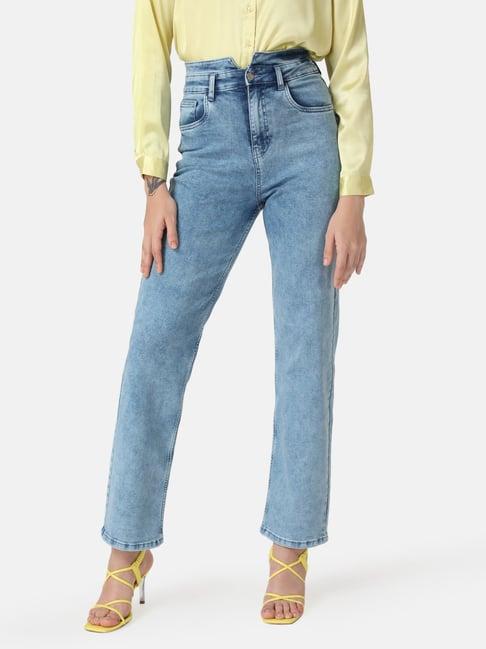 kazo high rise waist detailed denim