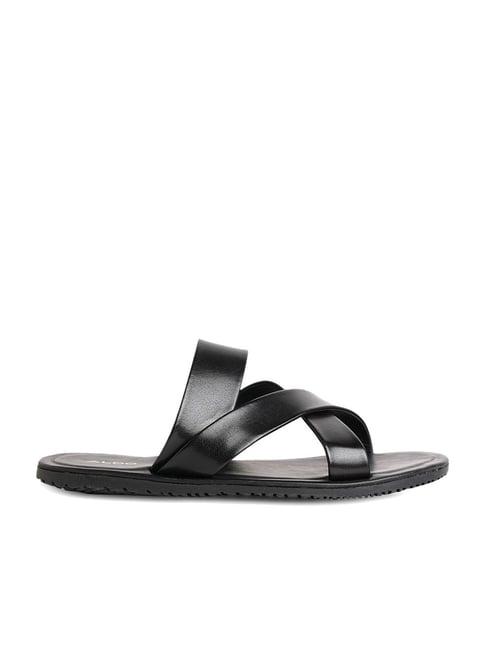 aldo men's black cross strap sandals