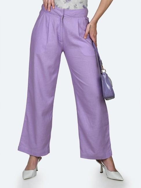 zink london lavender regular fit high rise trousers