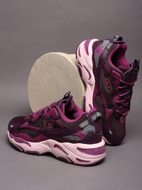 fila women's ray tracer apex purple running shoes