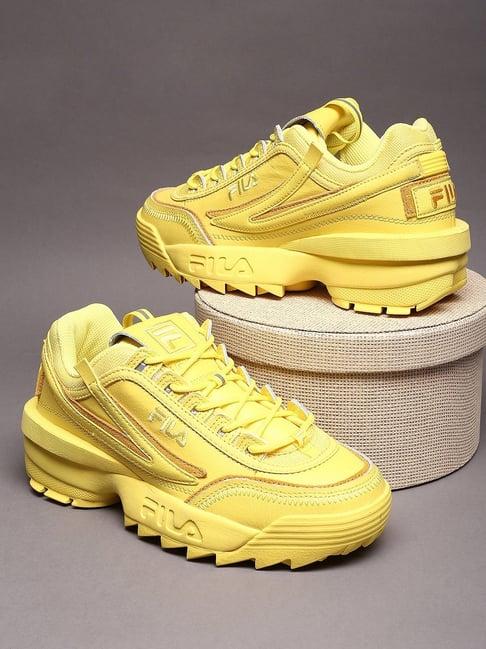 fila women's disruptor ii exp yellow sneakers