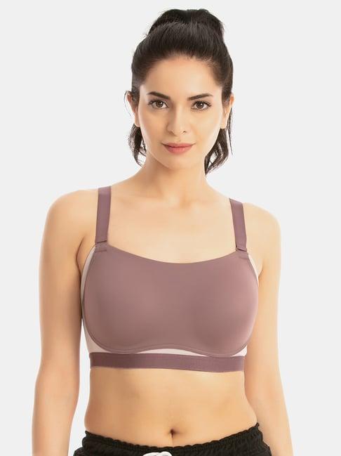 zelocity by zivame mauve sports bra